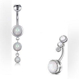 Opal belly button rings